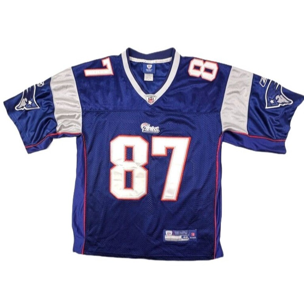 Reebok On Field New England Patriots Gronkowski 87 Jersey Blue Stitched L 48